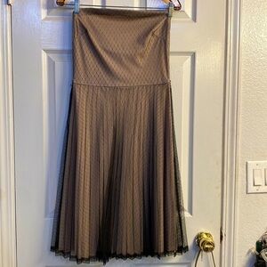 Forever 21 Pleated Chiffon Strapless Dress Medium